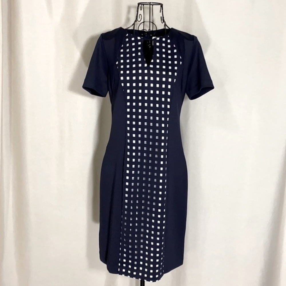 SD COLLECTION Cutout Overlay Sheath Dress